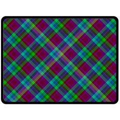 Purple, Green Tartan, Retro Buffalo Plaid Pattern, Classic Tiled Theme Fleece Blanket (large) 