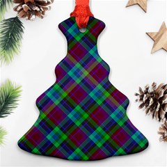 Purple, Green Tartan, Retro Buffalo Plaid Pattern, Classic Tiled Theme Ornament (christmas Tree)  by Casemiro