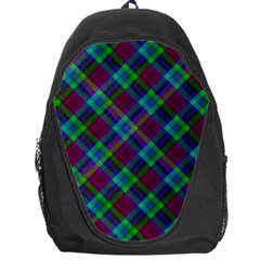 Purple, Green Tartan, Retro Buffalo Plaid Pattern, Classic Tiled Theme Backpack Bag by Casemiro