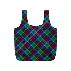 Purple, Green Tartan, Retro Buffalo Plaid Pattern, Classic Tiled Theme Full Print Recycle Bag (s) by Casemiro