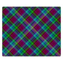 Purple, Green Tartan, Retro Buffalo Plaid Pattern, Classic Tiled Theme Double Sided Flano Blanket (small)  by Casemiro