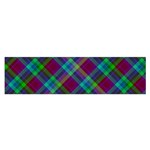 Purple, green tartan, retro buffalo plaid pattern, classic tiled theme Satin Scarf (Oblong) Front