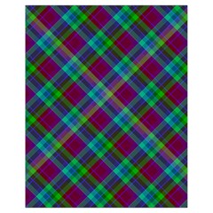 Purple, Green Tartan, Retro Buffalo Plaid Pattern, Classic Tiled Theme Drawstring Bag (small) by Casemiro