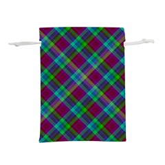 Purple, Green Tartan, Retro Buffalo Plaid Pattern, Classic Tiled Theme Lightweight Drawstring Pouch (s) by Casemiro