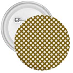 Gold polka dots patterm, retro style dotted pattern, classic white circles 3  Buttons Front