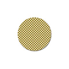 Gold Polka Dots Patterm, Retro Style Dotted Pattern, Classic White Circles Golf Ball Marker (4 Pack) by Casemiro