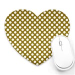 Gold polka dots patterm, retro style dotted pattern, classic white circles Heart Mousepads Front