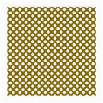 Gold polka dots patterm, retro style dotted pattern, classic white circles Medium Glasses Cloth (2 Sides) Front