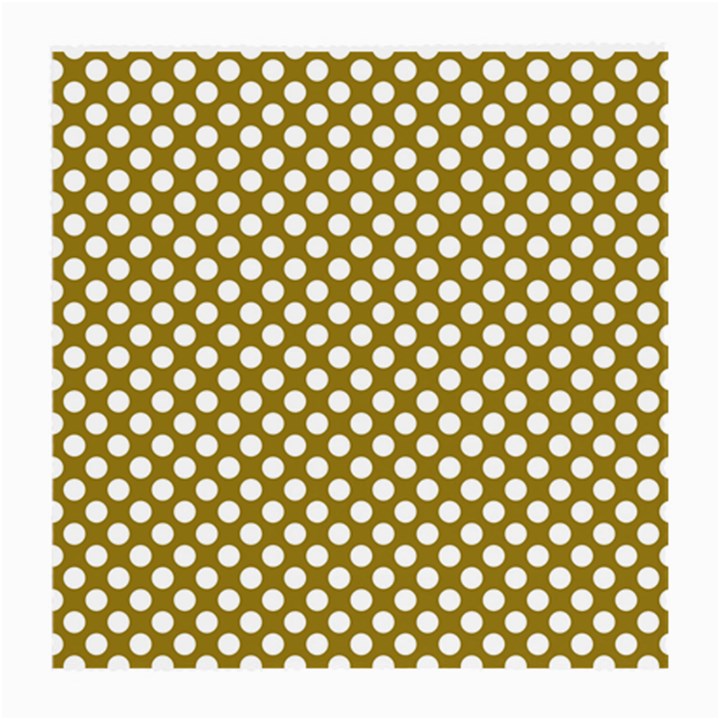 Gold polka dots patterm, retro style dotted pattern, classic white circles Medium Glasses Cloth (2 Sides)