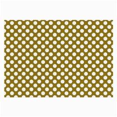 Gold Polka Dots Patterm, Retro Style Dotted Pattern, Classic White Circles Large Glasses Cloth by Casemiro