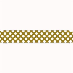 Gold Polka Dots Patterm, Retro Style Dotted Pattern, Classic White Circles Small Bar Mats by Casemiro