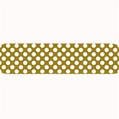 Gold Polka Dots Patterm, Retro Style Dotted Pattern, Classic White Circles Large Bar Mats by Casemiro