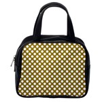 Gold polka dots patterm, retro style dotted pattern, classic white circles Classic Handbag (Two Sides) Back