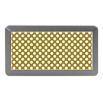 Gold polka dots patterm, retro style dotted pattern, classic white circles Memory Card Reader (Mini) Front