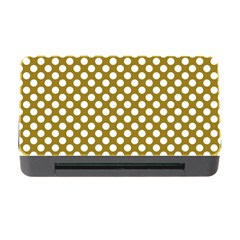 Gold Polka Dots Patterm, Retro Style Dotted Pattern, Classic White Circles Memory Card Reader With Cf by Casemiro