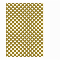 Gold Polka Dots Patterm, Retro Style Dotted Pattern, Classic White Circles Small Garden Flag (two Sides) by Casemiro