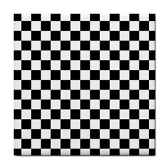 Black And White Chessboard Pattern, Classic, Tiled, Chess Like Theme Tile Coaster by Casemiro