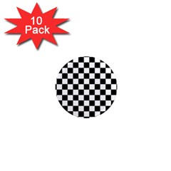 Black And White Chessboard Pattern, Classic, Tiled, Chess Like Theme 1  Mini Magnet (10 Pack)  by Casemiro