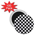 Black and white chessboard pattern, classic, tiled, chess like theme 1.75  Magnets (100 pack)  Front