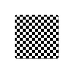 Black And White Chessboard Pattern, Classic, Tiled, Chess Like Theme Square Magnet by Casemiro