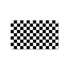 Black And White Chessboard Pattern, Classic, Tiled, Chess Like Theme Magnet (name Card) by Casemiro