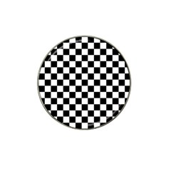 Black And White Chessboard Pattern, Classic, Tiled, Chess Like Theme Hat Clip Ball Marker (4 Pack) by Casemiro