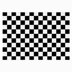 Black And White Chessboard Pattern, Classic, Tiled, Chess Like Theme Large Glasses Cloth by Casemiro