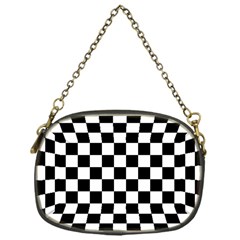 Black And White Chessboard Pattern, Classic, Tiled, Chess Like Theme Chain Purse (one Side)