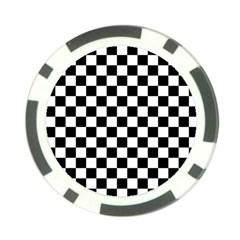 Black And White Chessboard Pattern, Classic, Tiled, Chess Like Theme Poker Chip Card Guard (10 Pack) by Casemiro