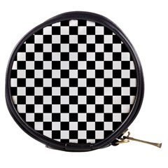 Black And White Chessboard Pattern, Classic, Tiled, Chess Like Theme Mini Makeup Bag by Casemiro