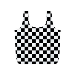 Black And White Chessboard Pattern, Classic, Tiled, Chess Like Theme Full Print Recycle Bag (s) by Casemiro