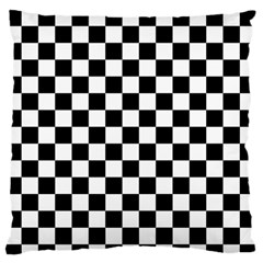 Black And White Chessboard Pattern, Classic, Tiled, Chess Like Theme Large Flano Cushion Case (one Side) by Casemiro