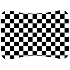 Black And White Chessboard Pattern, Classic, Tiled, Chess Like Theme Velour Seat Head Rest Cushion by Casemiro