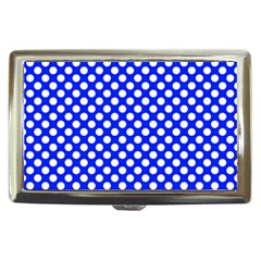 Dark Blue And White Polka Dots Pattern, Retro Pin-up Style Theme, Classic Dotted Theme Cigarette Money Case by Casemiro