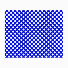 Dark Blue And White Polka Dots Pattern, Retro Pin-up Style Theme, Classic Dotted Theme Small Glasses Cloth by Casemiro