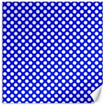 Dark blue and white polka dots pattern, retro pin-up style theme, classic dotted theme Canvas 16  x 16  15.2 x15.41  Canvas - 1