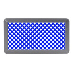 Dark Blue And White Polka Dots Pattern, Retro Pin-up Style Theme, Classic Dotted Theme Memory Card Reader (mini) by Casemiro