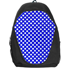 Dark Blue And White Polka Dots Pattern, Retro Pin-up Style Theme, Classic Dotted Theme Backpack Bag by Casemiro