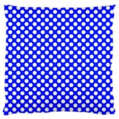 Dark Blue And White Polka Dots Pattern, Retro Pin-up Style Theme, Classic Dotted Theme Standard Flano Cushion Case (two Sides) by Casemiro