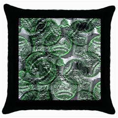 Biohazard Sign Pattern, Silver And Light Green Bio-waste Symbol, Toxic Fallout, Hazard Warning Throw Pillow Case (black) by Casemiro