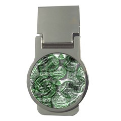 Biohazard Sign Pattern, Silver And Light Green Bio-waste Symbol, Toxic Fallout, Hazard Warning Money Clips (round)  by Casemiro