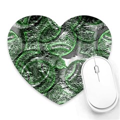 Biohazard Sign Pattern, Silver And Light Green Bio-waste Symbol, Toxic Fallout, Hazard Warning Heart Mousepads by Casemiro