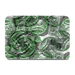 Biohazard Sign Pattern, Silver And Light Green Bio-waste Symbol, Toxic Fallout, Hazard Warning Plate Mats by Casemiro