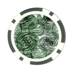 Biohazard Sign Pattern, Silver And Light Green Bio-waste Symbol, Toxic Fallout, Hazard Warning Poker Chip Card Guard by Casemiro