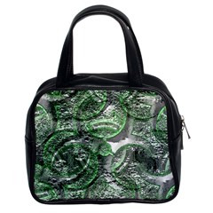 Biohazard Sign Pattern, Silver And Light Green Bio-waste Symbol, Toxic Fallout, Hazard Warning Classic Handbag (two Sides) by Casemiro