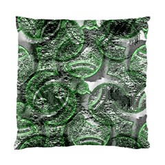 Biohazard Sign Pattern, Silver And Light Green Bio-waste Symbol, Toxic Fallout, Hazard Warning Standard Cushion Case (two Sides) by Casemiro