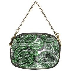 Biohazard Sign Pattern, Silver And Light Green Bio-waste Symbol, Toxic Fallout, Hazard Warning Chain Purse (two Sides) by Casemiro