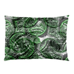 Biohazard Sign Pattern, Silver And Light Green Bio-waste Symbol, Toxic Fallout, Hazard Warning Pillow Case by Casemiro