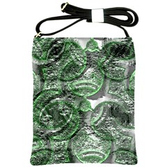 Biohazard Sign Pattern, Silver And Light Green Bio-waste Symbol, Toxic Fallout, Hazard Warning Shoulder Sling Bag by Casemiro