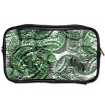 Biohazard sign pattern, silver and light green bio-waste symbol, toxic fallout, hazard warning Toiletries Bag (One Side) Front